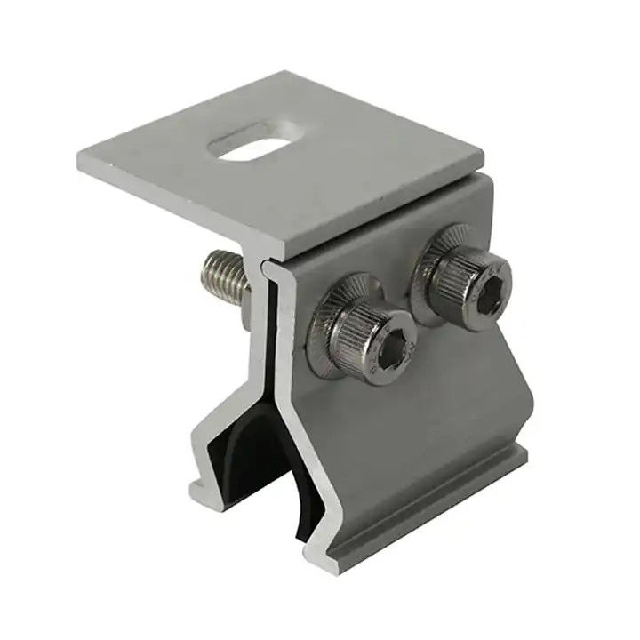 Metal atap panel surya aluminium perlengkapan atap PV instalasi kit perlengkapan atap jahitan vertikal dari produsen Cina