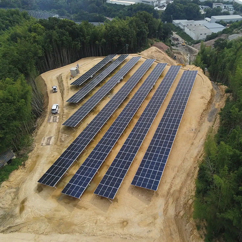 Konkrit Foundation tahan korosi tanah Solar Panel Mounting Bracket untuk penyesuaian sudut miring