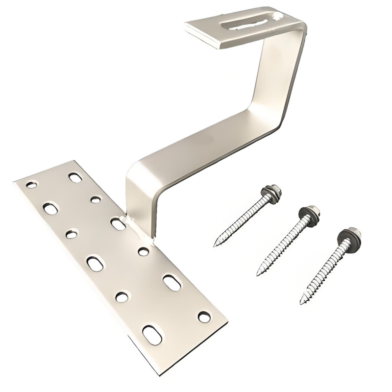 Sistem Pemasangan Atap Datar Kait Atap Surya Baja Tahan Karat Pabrikan untuk Panel Surya untuk Atap Batu Tulis Surya