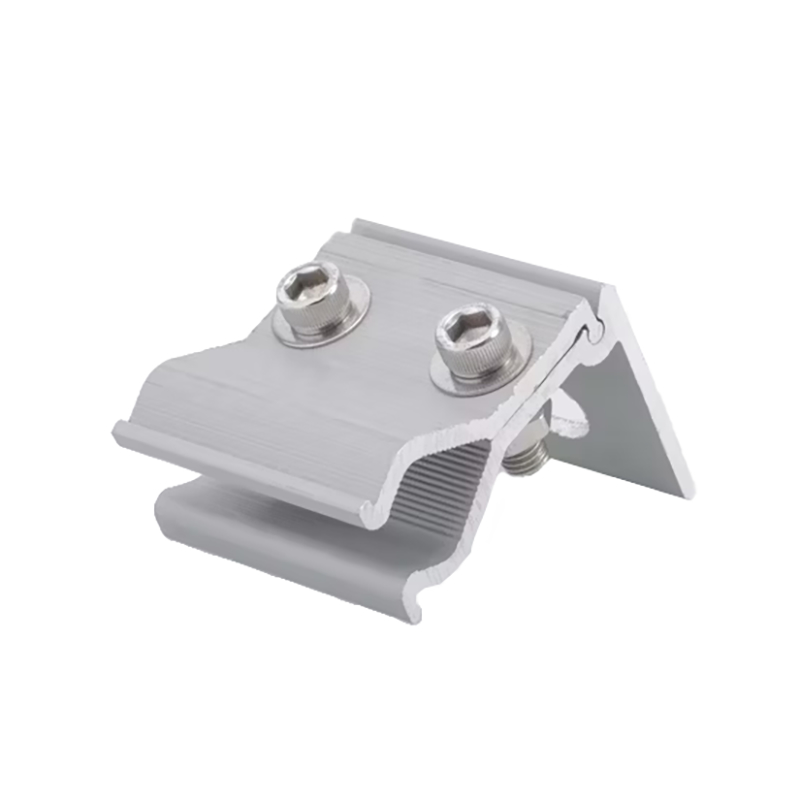 Aluminium Alloy Clamp dengan dua baut dan anti-slip gigi untuk aman struktural Fastening Solar Roof Clamp