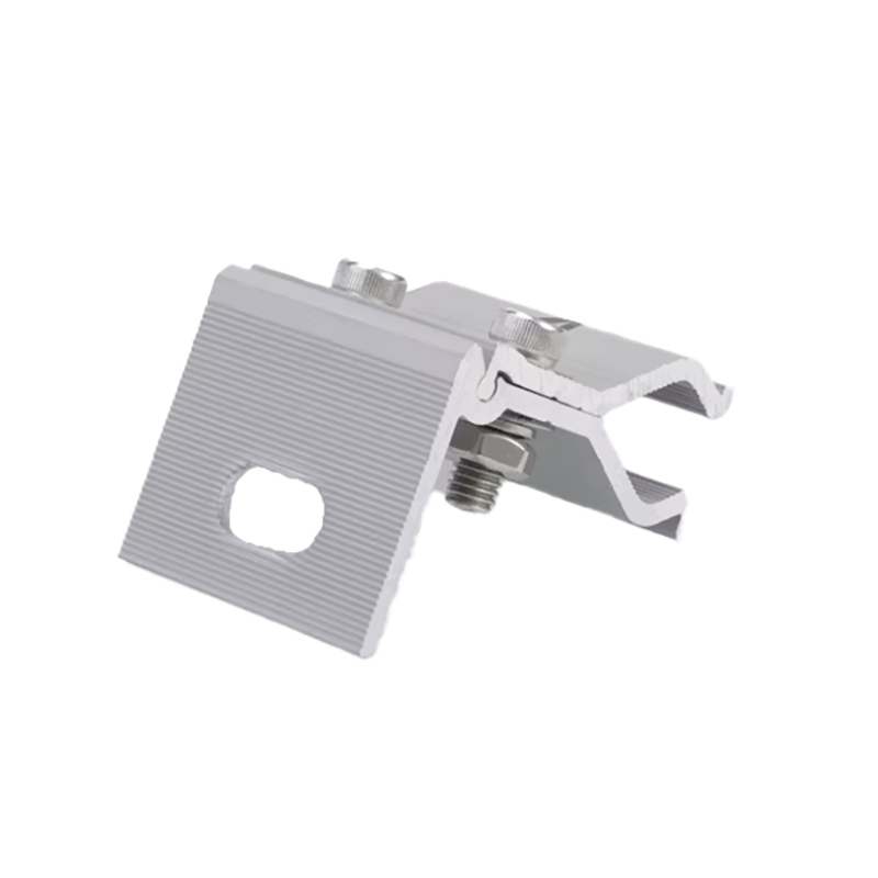 Aluminium Alloy Clamp dengan dua baut dan anti-slip gigi untuk aman struktural Fastening Solar Roof Clamp
