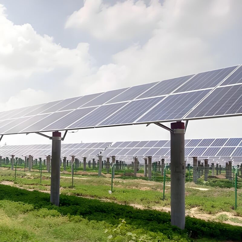 Braket Pemasangan Surya Ground Serbaguna yang menampilkan sistem fondasi sekrup yang dapat disesuaikan dengan sebagian besar jenis dan kondisi tanah